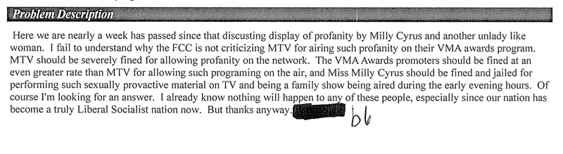 Illustration for article titled Every FCC Complaint About Miley Cyrus's VMA Twerking